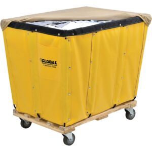 Global Industrial 16 Bushel, Yellow Vinyl Basket Bulk Truck, Unassembled, 40"L x 28"W x 35"H