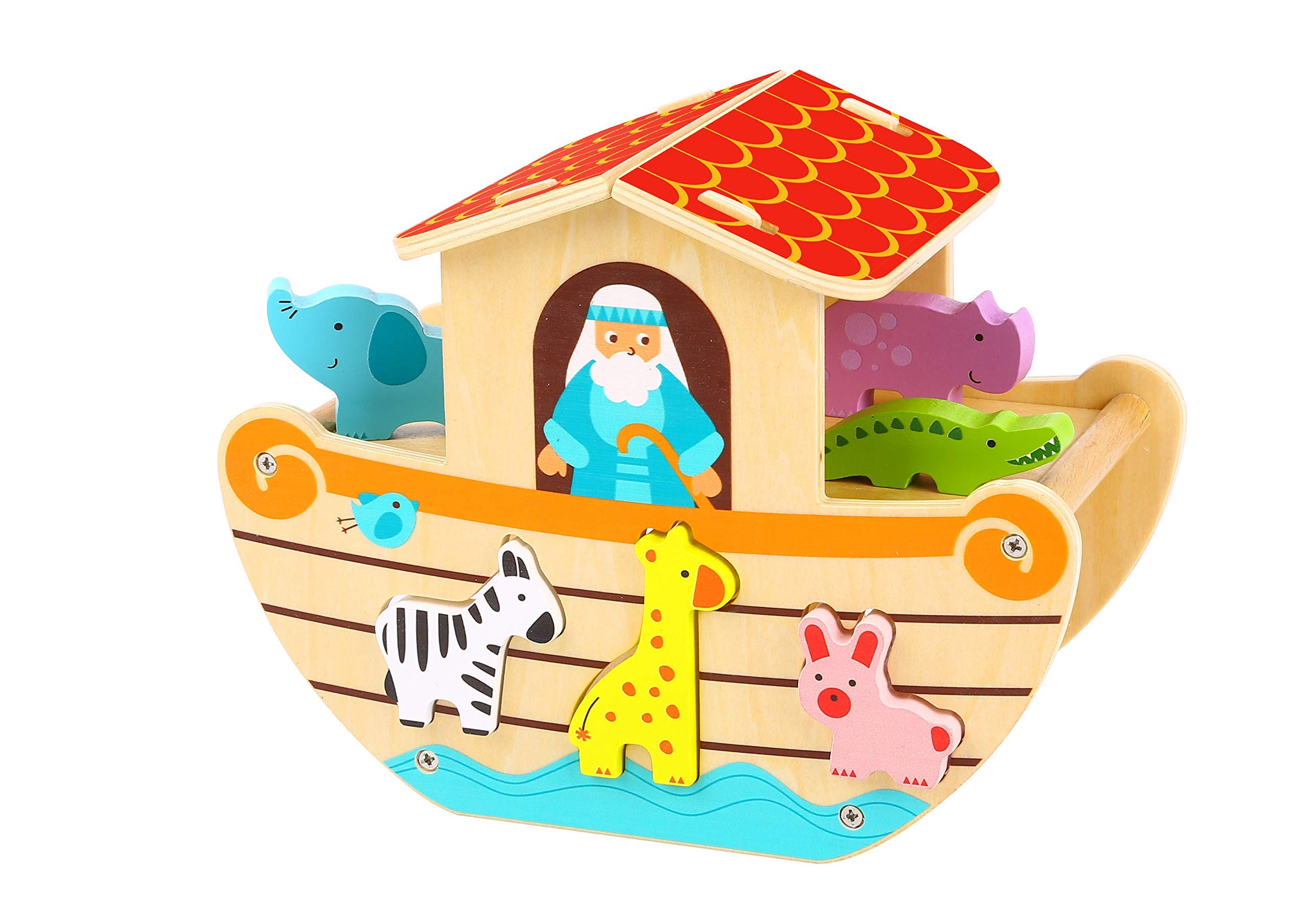 woody treasures Wooden Toys - Noah's Ark Toy (Educational & Development Toys, Great Gift for Girls and Boys)