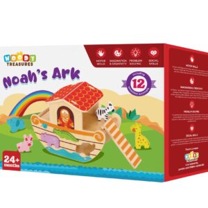 woody treasures Wooden Toys - Noah's Ark Toy (Educational & Development Toys, Great Gift for Girls and Boys)