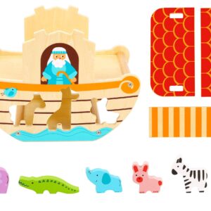 woody treasures Wooden Toys - Noah's Ark Toy (Educational & Development Toys, Great Gift for Girls and Boys)