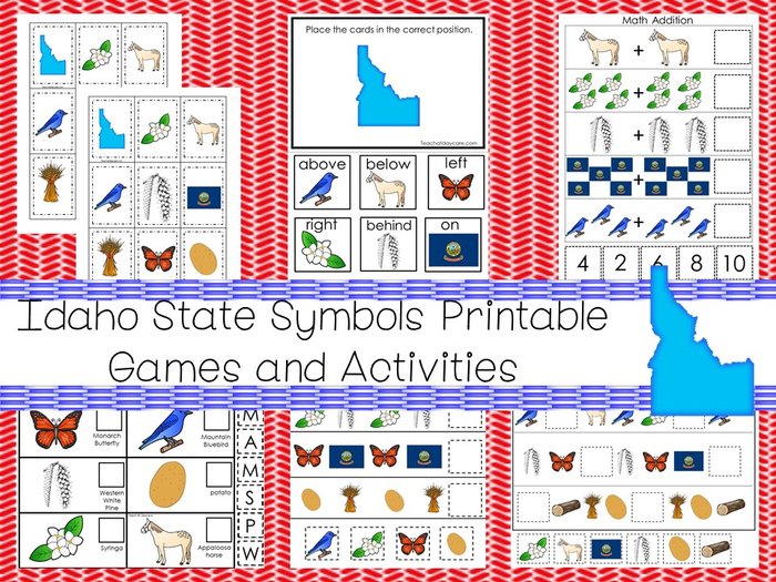 30 Printable Idaho States Symbols Games and Activities