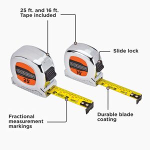 beyond by BLACK+DECKER Tape Measure Bundle, 25-Foot & 16-Foot (BDHT36456AEV)