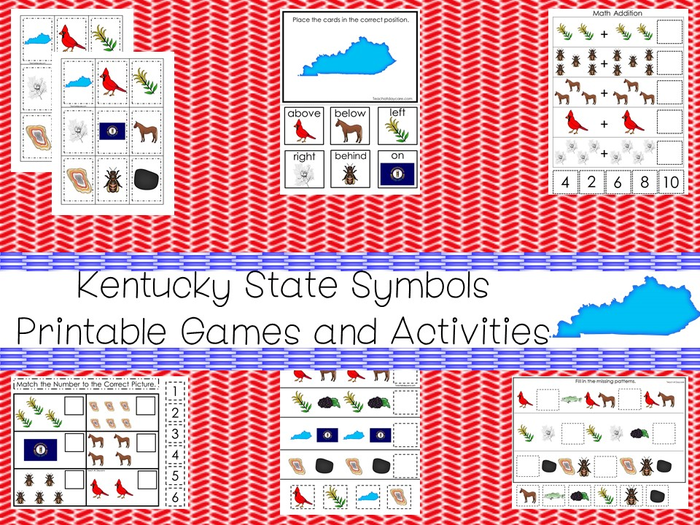 30 Printable Kentucky State Symbols themed Games and Activities