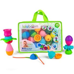lalaboom - educational pop beads - 48 piece set - ages 10 months to 4 years - bl460