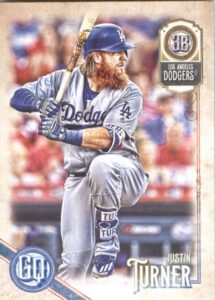 2018 topps gypsy queen #165 justin turner los angeles dodgers official mlb baseball trading card in raw (nm or better) condition