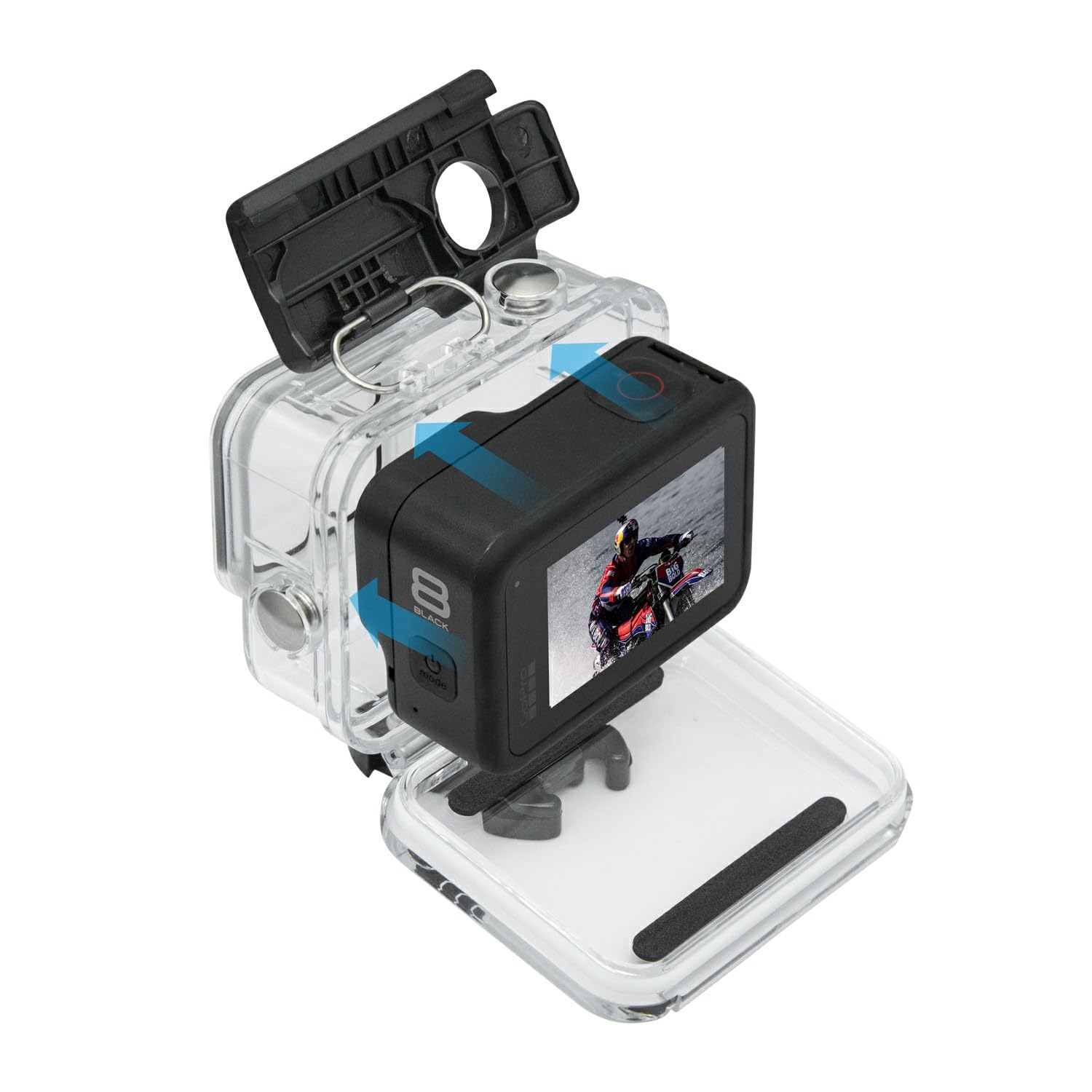 Suptig Waterproof Case Protective Underwater Dive Housing Compatible for GoPro Hero 8 Black Waterproof 196ft (60 Meters)