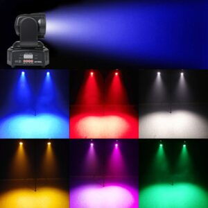 ZKYMZL RGBWA/UV 6 in 1 LED Light Mini 50W Wash Rotating Light Moving Head Stage Effect Light with DMX for Disco KTV Club Party.