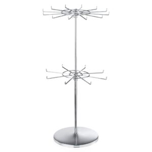 apl display - display rack jewelry display stand retail display stand 2 tier display stand height adjustable display rack rotating display stand for mall,exhibition and retail store(silver)