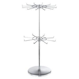 APL Display - Display Rack Jewelry Display Stand Retail Display Stand 2 Tier Display Stand Height Adjustable Display Rack Rotating Display Stand for Mall,Exhibition and Retail Store(Silver)