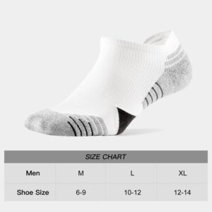 WANDER Men's Athletic Running Socks 7 Pairs Thick Cushion Ankle Socks for Men Sport Low Cut Socks 6-9/10-12 (7 Pairs White Grey, Shoe Size: 10-12)