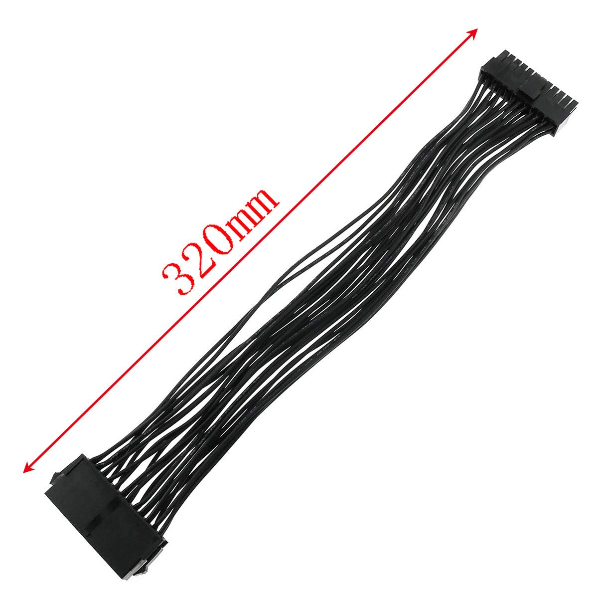 E-outstanding ATX 24 Pin Extension Cable Lead 24 Pin Male to 24 Pin Female ATX Power Supply PSU Extension Cable Extender for Motherboard 32cm/12.6Inch