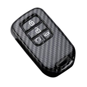 dohon carbon fiber car key fob cover for honda civic accord cr-v crider with key ring, 1pack, black