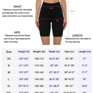 Stelle Womens High Waist Biker Cycling Fitness Gym Running Volleyball Workout Yoga Shorts (Medium, 8'' Black)