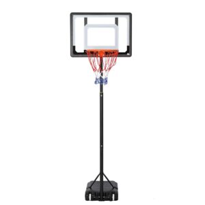 vilobos portable basketball hoop backboard system stand outdoor sports equipment height adjustable 6.5ft-8.2ft with wheels for kids