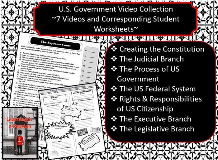 U.S. Government: 7 Videos & Corresponding Student Worksheets | Distance Learning