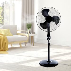 Utilitech 18-in 3-Speed Indoor Stand Fan With Timer and Remote Control