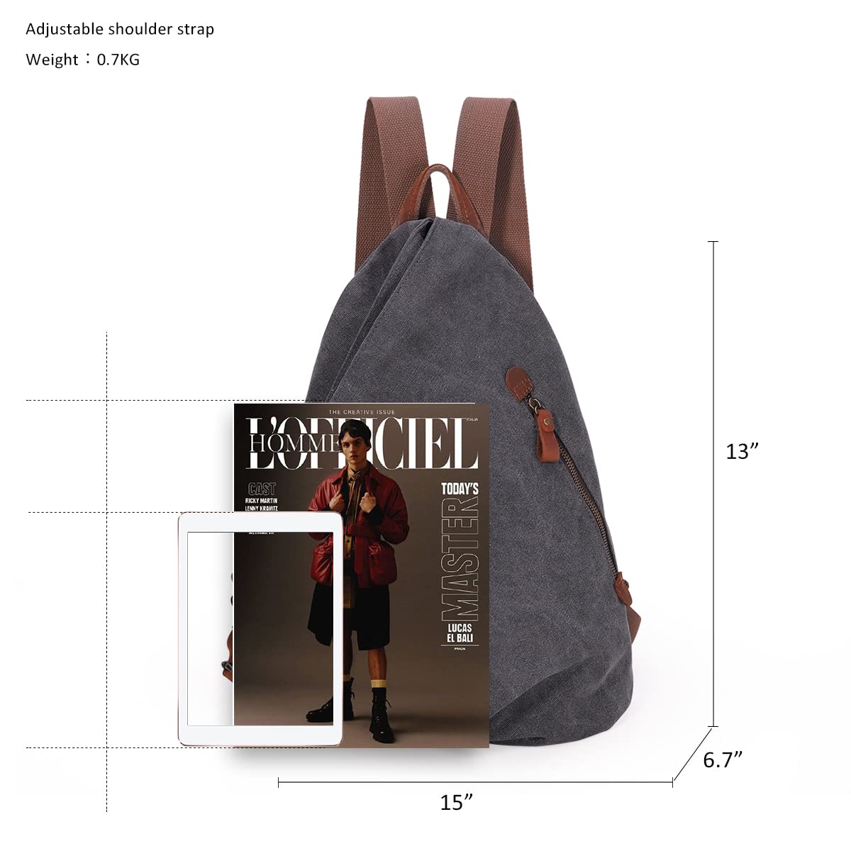 KL928 Canvas Vintage Backpack – Large Casual Daypack Outdoor Travel Rucksack Hiking Backpacks for Men Women