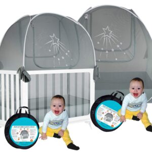 Aussie Cot Net Baby Crib Tents Twin 2 Silver Star Crib Tents to Keep Baby from Climbing Out - Crib Mosquito Netting