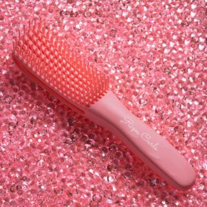 Rizos Curls Detangling Flexi Brush, Detangle Curly, Coily & Kinky Curls, Shower Brush, Reduce Hair Loss & Breakage, Distribute Product and Add Shine, Pink