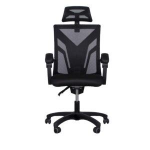 home office mesh back chair ergonomic mesh computer desk task chair swivel, reclining back, adjustable headrest ＆seat height - black