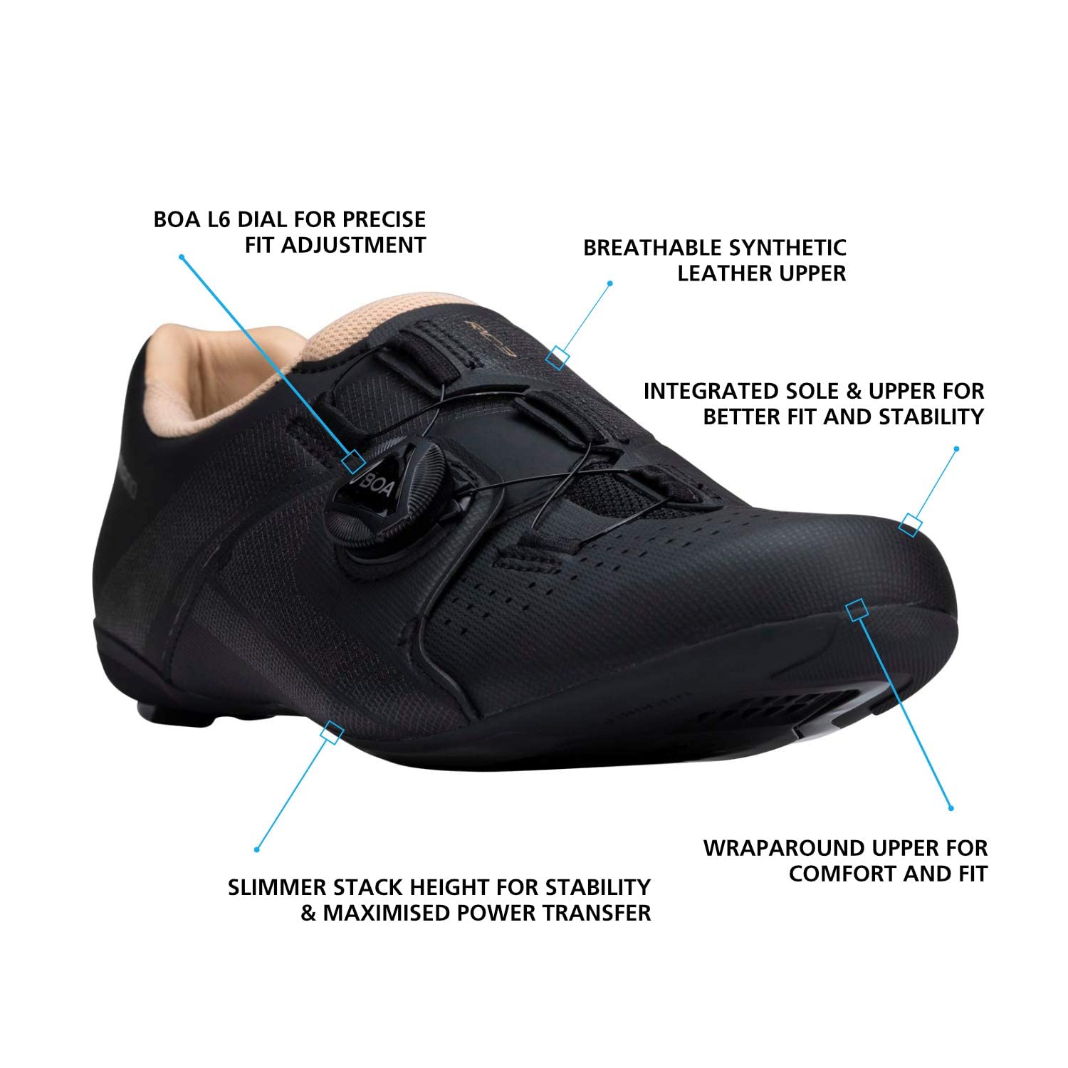 SHIMANO SH-RC300W Value-Packed Road Cycling Shoe, Black, 8.5-9 Women (EU 41)