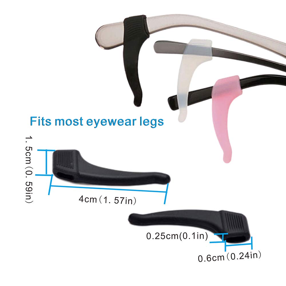 KECHIO Eyeglasses Anti Slip Retainer Glasses Ear Hook Grip kids and Adults Silicone Anti Slip Holder For Glasses Piece Eyeglass Temple Tip