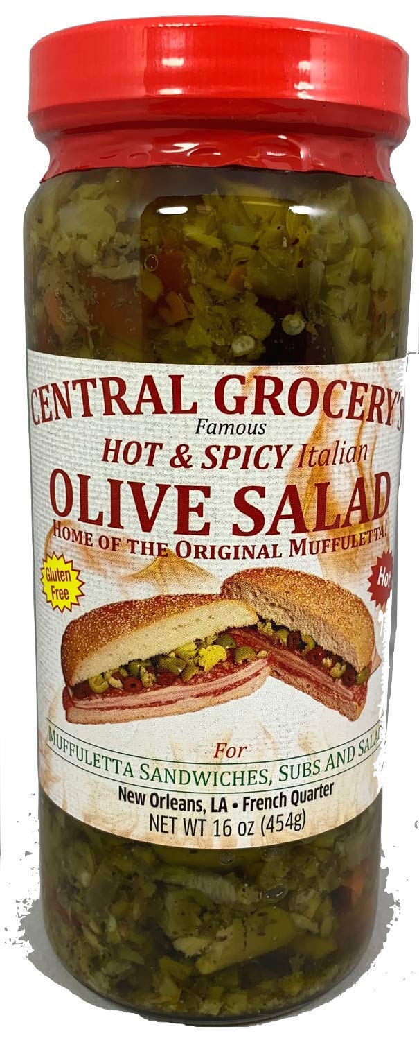 Central Grocery Hot & Spicy 16 Ounce Olive Salad (1 Jar)