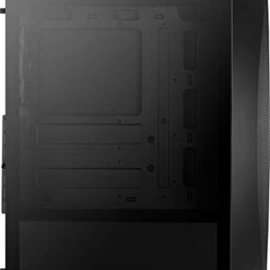 Gaming PC Case Mid-Tower Chassis by AeroCool, AeroOne Eclipse Black, Tempered Glass Panel, 4X RGB Fans, 2X USB 3.0, ATX Desktop Case