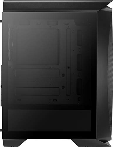 Gaming PC Case Mid-Tower Chassis by AeroCool, AeroOne Eclipse Black, Tempered Glass Panel, 4X RGB Fans, 2X USB 3.0, ATX Desktop Case