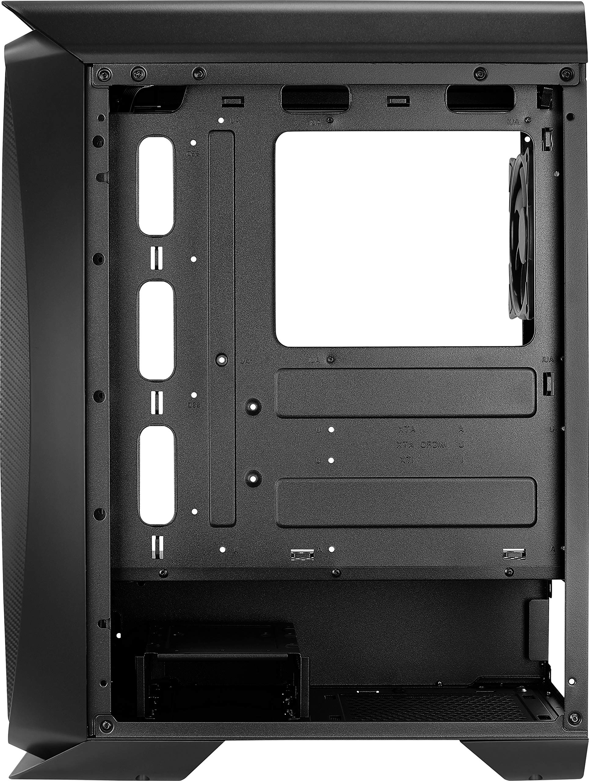 Gaming PC Case Mid-Tower Chassis by AeroCool, AeroOne Eclipse Black, Tempered Glass Panel, 4X RGB Fans, 2X USB 3.0, ATX Desktop Case