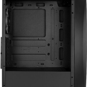 Gaming PC Case Mid-Tower Chassis by AeroCool, AeroOne Eclipse Black, Tempered Glass Panel, 4X RGB Fans, 2X USB 3.0, ATX Desktop Case