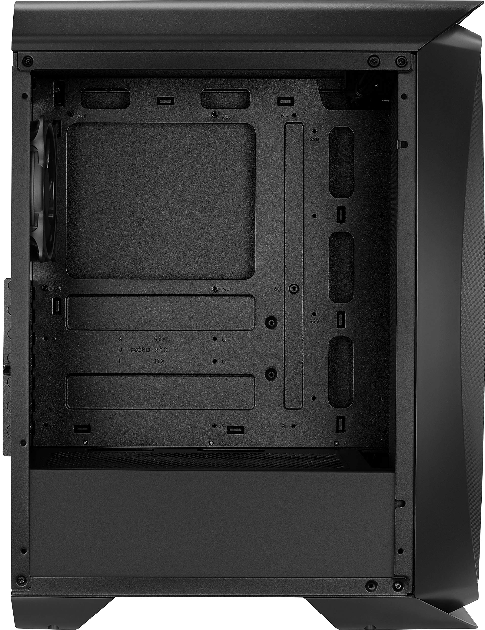 Gaming PC Case Mid-Tower Chassis by AeroCool, AeroOne Eclipse Black, Tempered Glass Panel, 4X RGB Fans, 2X USB 3.0, ATX Desktop Case