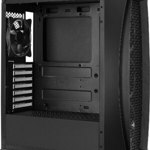 Gaming PC Case Mid-Tower Chassis by AeroCool, AeroOne Eclipse Black, Tempered Glass Panel, 4X RGB Fans, 2X USB 3.0, ATX Desktop Case