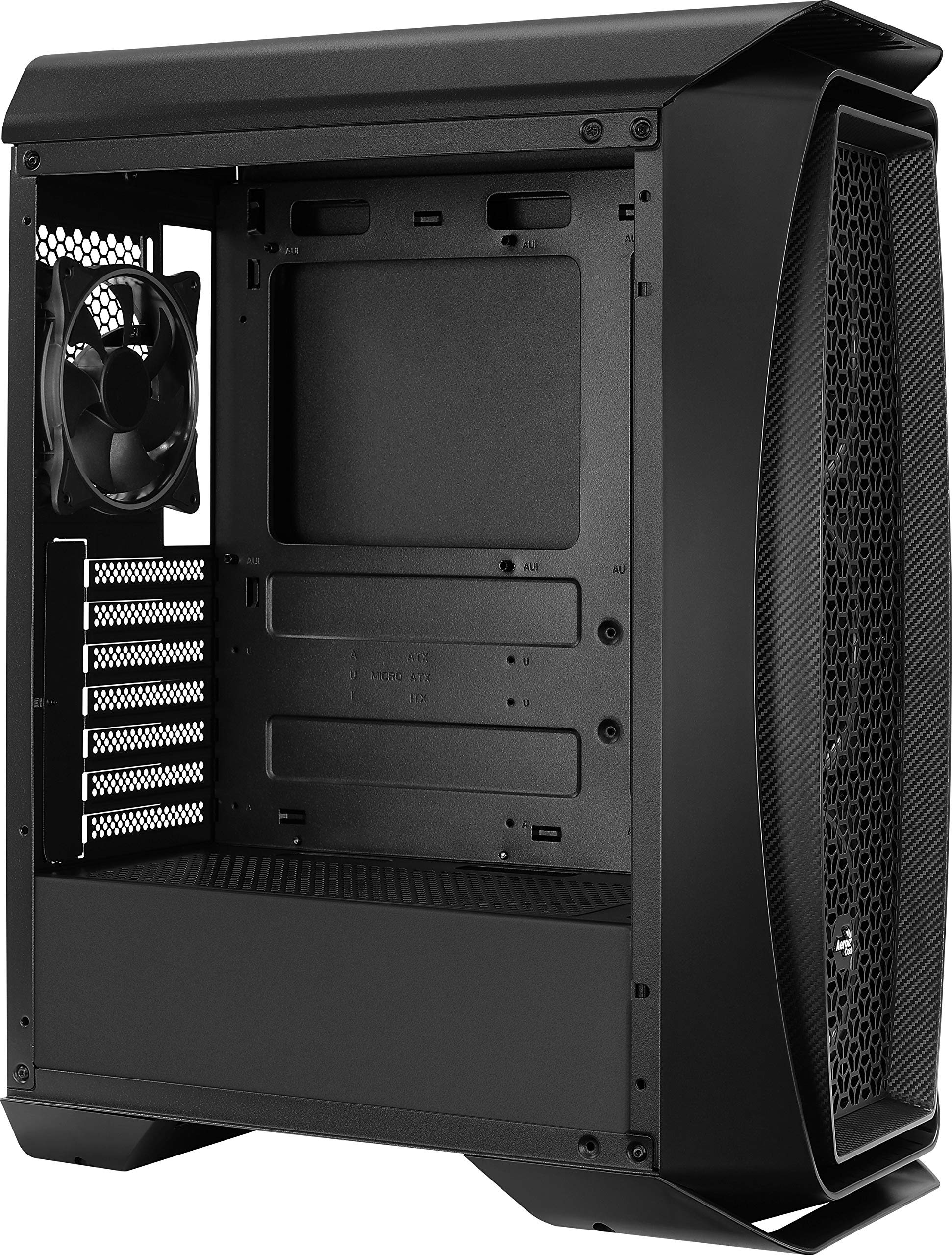 Gaming PC Case Mid-Tower Chassis by AeroCool, AeroOne Eclipse Black, Tempered Glass Panel, 4X RGB Fans, 2X USB 3.0, ATX Desktop Case