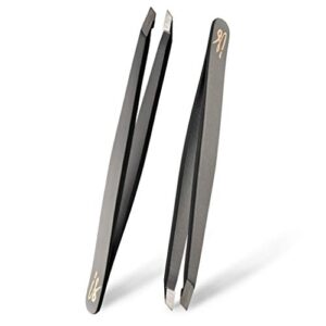 precision tweezers set, stainless steel with perfect grip! ideal for painless eyebrow plucker, ingrown hair and tick removal - beauty and first aid precision tweezers - 100% satisfaction guarantee