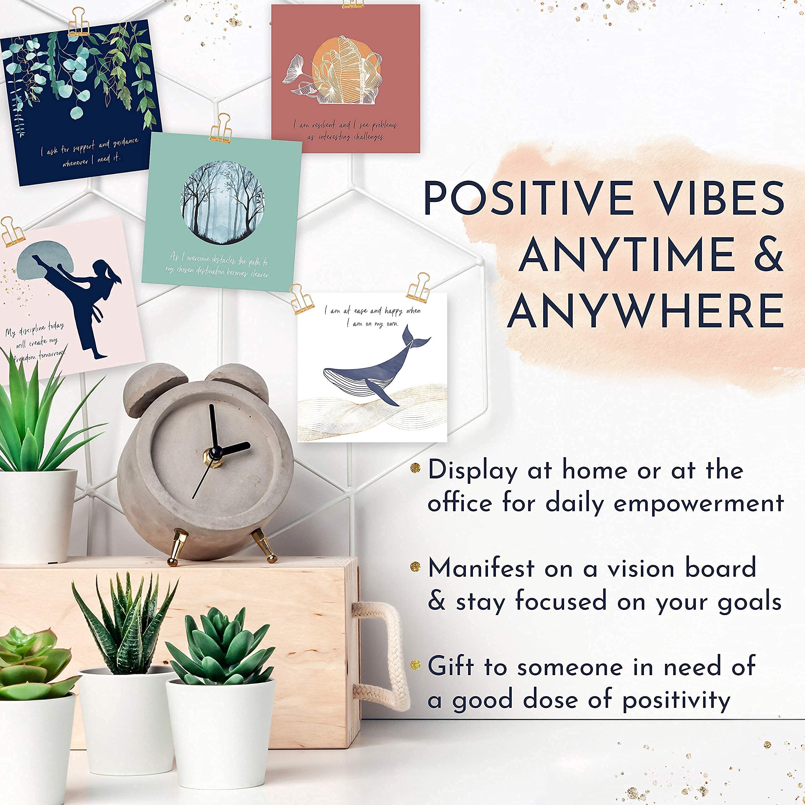 RYVE Positive Affirmations Cards for Women - 52 Mindfulness Cards with Affirmations and Inspirational Quotes - Motivational Cards, Meditation Cards, Inspirational Cards, Daily Affirmation Cards