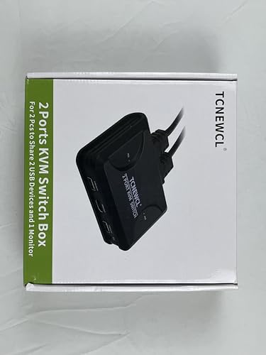 4K HDMI KVM Switch 2 Port, Support 4K@30Hz, for 2 Computers Share Mouse Keyboard to 1 HD Monitor, Included 2 HDMI Cables and Wire Desktop Controller