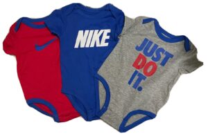 nike baby boys 3-piece just do it bodysuits - game royal (3 months)