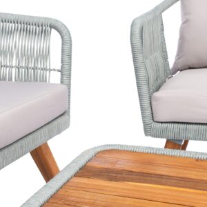 Safavieh Outdoor Collection Raldin Grey Rope 4-Piece Patio Set