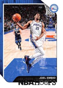 2018-19 panini hoops #166 joel embiid philadelphia 76ers nba basketball trading card