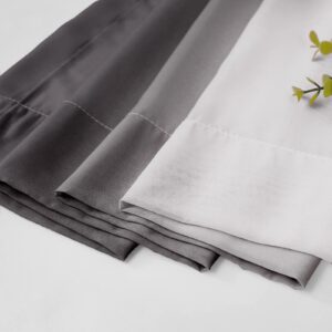 Melodieux Black Ombre Sheer Curtains 84 Inches Long for Living Room, Bedroom Chiffon Black White Gradient Rod Pocket Voile Drapes, 52 by 84 Inch, 2 Panels