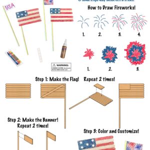 Perfect Stix Krafty Kitz Build Your Own Wooden Fourth of July Flag Kit Complete with Instructions