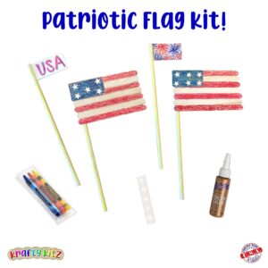 Perfect Stix Krafty Kitz Build Your Own Wooden Fourth of July Flag Kit Complete with Instructions