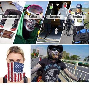 Outdoor Face Mask Scarf Bandana Multiple Functions UV Protection Wind dust Proof Headwear for Men and Women Cycling Motorcycling Hiking Skiing American Flag