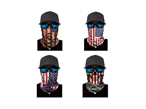 Outdoor Face Mask Scarf Bandana Multiple Functions UV Protection Wind dust Proof Headwear for Men and Women Cycling Motorcycling Hiking Skiing American Flag