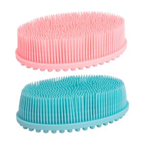 dnc silicone body scrubber exfoliating bath body brush for shower 2 pack