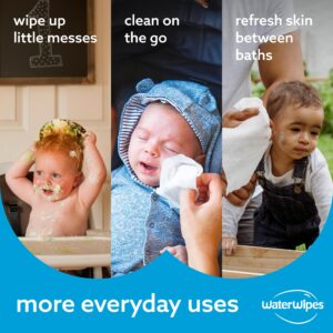 WaterWipes Bundle, Original 720 Count (12 packs) & XL Bathing Wipes 16 Count (1 pack), Plastic-Free, 99.9% Water Based Wipes, Unscented, Hypoallergenic for Sensitive Skin, Packaging May Vary