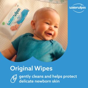 WaterWipes Bundle, Original 720 Count (12 packs) & XL Bathing Wipes 16 Count (1 pack), Plastic-Free, 99.9% Water Based Wipes, Unscented, Hypoallergenic for Sensitive Skin, Packaging May Vary