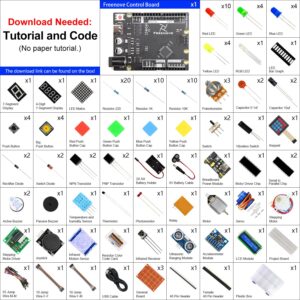 Freenove Ultimate Starter Kit with Board V4 (Compatible with Arduino IDE), 274-Page Detailed Tutorial, 217 Items, 51 Projects