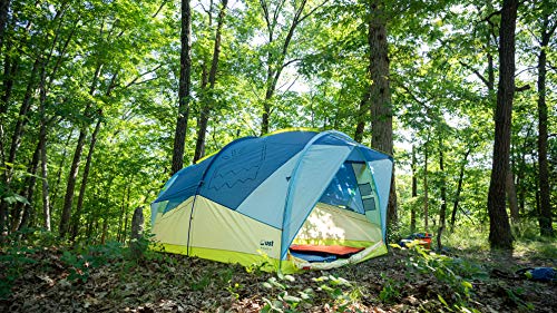 ust house party car camping tent with single layer design, heavy duty waterproof construction and storage pockets for backpacking, camping, hiking and breakdance parties - 6 person